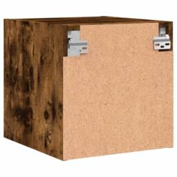 Berkfield Home Bedside Cabinet with Glass Door Smoked Oak 35x37x35 cm in Brown - Size: 35 x 37 x 35 cm - thumbnail 8