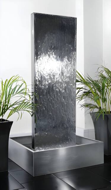 Primrose Double Sided Vertical Stainless Steel Water Wall Indoor Outdoor 130cm in Silver - image 1