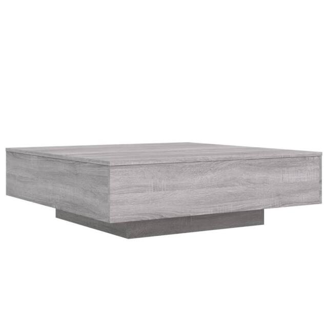 Berkfield Home Modern Coffee Table with LED Lights Grey Sonoma 100x100x31 cm - Size: 100 x 100 x 31 cm - image 1