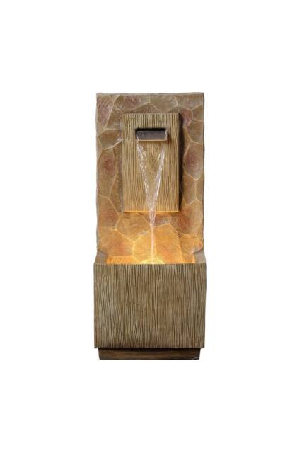 Teamson Home 81cm Spa-Style Outdoor Waterfall Fountain LED Lighting, Brown - image 1