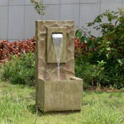 Teamson Home 81cm Spa-Style Outdoor Waterfall Fountain LED Lighting, Brown - thumbnail 3