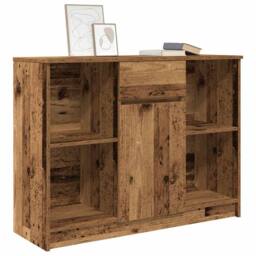 Berkfield Home Sideboard with Drawer Old Wood 101x35x76 cm Engineered Wood in Brown - Size: 101 x 35 x 76 cm - thumbnail 4