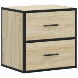 Berkfield Home Durable Wall-mounted Bedside Cabinets 2 pcs Sonoma Oak 40x31x39.5 cm in Light Oak - thumbnail 6