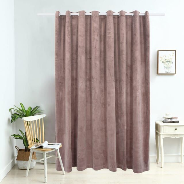 Berkfield Home Blackout Curtain with Metal Rings Velvet Antique Pink 290x245 cm - image 1