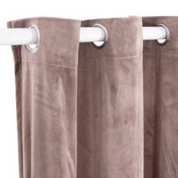 Berkfield Home Blackout Curtain with Metal Rings Velvet Antique Pink 290x245 cm - thumbnail 4