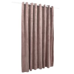 Berkfield Home Blackout Curtain with Metal Rings Velvet Antique Pink 290x245 cm - thumbnail 3