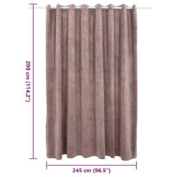 Berkfield Home Blackout Curtain with Metal Rings Velvet Antique Pink 290x245 cm - thumbnail 6