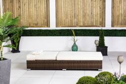 Thats Furniture Rattan Sun Lounger Sun bed 6 Recline Positions with Cover in Brown - thumbnail 4