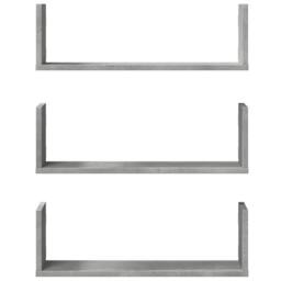 Berkfield Home Wall Shelves 3 pcs Concrete Grey 58x18x18 cm Engineered Wood - Size: 58 x 18 x 18 cm - thumbnail 4