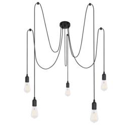 Netlighting Oliver Cluster Pendant Ceiling Light Black 5x E27 - thumbnail 2