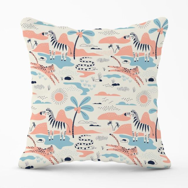 Warren Reed - Designer Wild Savannah Park Outdoor Cushion in Pink - Size: 60 cm x 60 cm - image 1