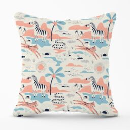 Warren Reed - Designer Wild Savannah Park Outdoor Cushion in Pink - Size: 60 cm x 60 cm - thumbnail 1