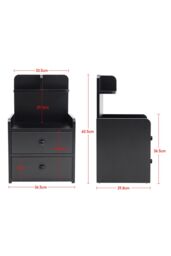 Living and Home 2 Drawer Wooden Bedside Table in Black - thumbnail 6