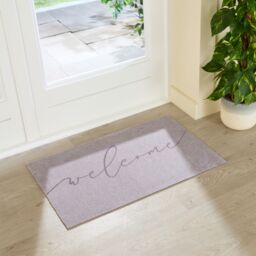 Artsy Mats Taupe Welcome Indoor Washable Doormat 80x50cm - Size: 50 cm x 80 cm - thumbnail 1