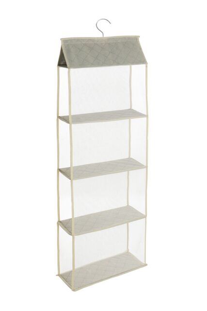 Living and Home 4-Tier Fabric Hanging Organizer Storage Handbag Purse Organizer in Beige - image 1