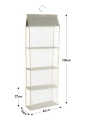 Living and Home 4-Tier Fabric Hanging Organizer Storage Handbag Purse Organizer in Beige - thumbnail 6