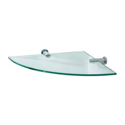 Showerdrape Infinity Rust Proof Chrome & Glass Corner Vanity Shelf Wall Mounted in Silver - thumbnail 2