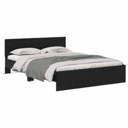 Berkfield Home Bed Frame with Headboard Black Oak 160 x 200 cm Engineered Wood - thumbnail 3