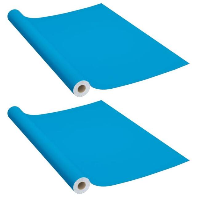 Berkfield Home Self-adhesive Furniture Films 2 pcs Azure 500x90 cm PVC in Blue - image 1
