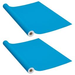 Berkfield Home Self-adhesive Furniture Films 2 pcs Azure 500x90 cm PVC in Blue