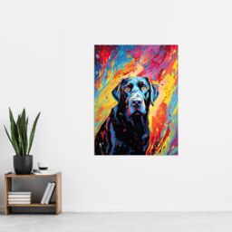 "Artery8 Wall Art Print Black Labrador Retriever Dog Lover Gift Pet Portrait Vibrant Colourful Artwork Painting Poster - Size: W18"" x H24""" - thumbnail 4