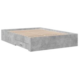 Berkfield Home Bed Frame with Drawers without Mattress Concrete Grey 135x190 cm Double - thumbnail 6