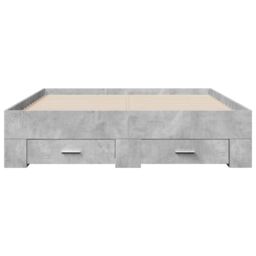 Berkfield Home Bed Frame with Drawers without Mattress Concrete Grey 135x190 cm Double - thumbnail 4