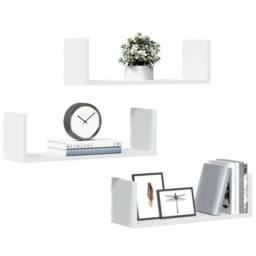 Berkfield Home Durable Wall Shelves 3 pcs White 58x18x18 cm Engineered Wood - Size: 58 x 18 x 18 cm - thumbnail 2