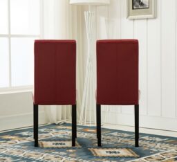 MCC Direct Set of 2 Faux Leather Dining Chairs in Red - thumbnail 4