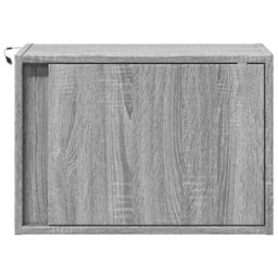 Berkfield Home Wall-mounted Bedside Cabinets with LED Lights 2 pcs Grey Sonoma - thumbnail 6