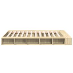 Berkfield Home Bed Frame without Mattress Sonoma Oak 140x200 cm in Brown - thumbnail 5