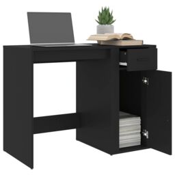 Berkfield Home Desk Black 100x49x75 cm Engineered Wood - Size: 100 x 49 x 75 cm - thumbnail 5