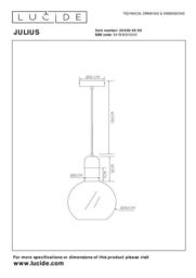 Lucide 'JULIUS' Dimmable Adjustable Height Indoor Vintage Pendant Light 1xE27 in Grey - thumbnail 6