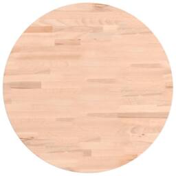 Berkfield Home Table Top Ã˜50x1.5 cm Round Solid Wood Beech in Natural - Size: 50x1.5 cm - thumbnail 3