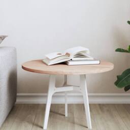 Berkfield Home Table Top Ã˜50x1.5 cm Round Solid Wood Beech in Natural - Size: 50x1.5 cm - thumbnail 2