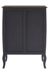 Orsina Classical 4 Drawer Dark Grey Chest, Bayur Wood Accent Cabinet with Brass Baroque Handles, Storage Drawer Unit - thumbnail 2