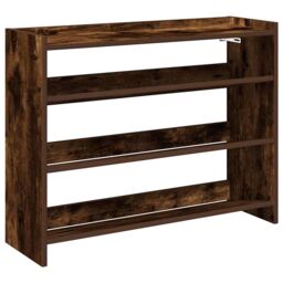Berkfield Home Shoe Rack Smoked Oak 80x25x62 cm Engineered Wood in Brown - Size: 80 x 25 x 62 cm - thumbnail 2