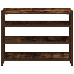 Berkfield Home Shoe Rack Smoked Oak 80x25x62 cm Engineered Wood in Brown - Size: 80 x 25 x 62 cm - thumbnail 4