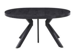 Vente-unique Extendable Dining Table Seating 6 To 6 Cm MDF & Steel - Black