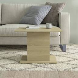 Berkfield Home Coffee Table Sonoma Oak 55.5x55.5x40 cm Engineered Wood in Beige - thumbnail 4