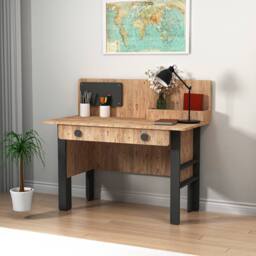 Destina Home Valerin Computer Desk with Shelves & Drawer in Tan - Size: 1 Pack - thumbnail 3