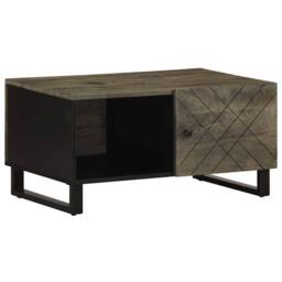 Berkfield Home Beautiful Coffee Table Black 80x50x40 cm Solid Wood Mango - Size: 80 x 50 x 40 cm - thumbnail 2