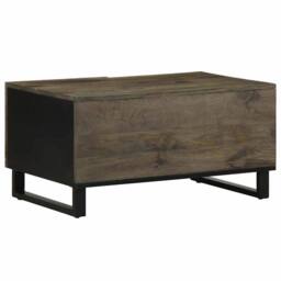 Berkfield Home Beautiful Coffee Table Black 80x50x40 cm Solid Wood Mango - Size: 80 x 50 x 40 cm - thumbnail 5