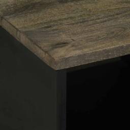 Berkfield Home Beautiful Coffee Table Black 80x50x40 cm Solid Wood Mango - Size: 80 x 50 x 40 cm - thumbnail 7