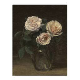 Artery8 Still Life with Roses in Vase Latour Framed Wall Art Print in Brown - Size: A3 - thumbnail 3