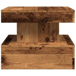 Berkfield Home Modern Coffee Table with LED Lights Old Wood 50x50x40 cm in Brown - Size: 50 x 50 x 40 cm - thumbnail 7