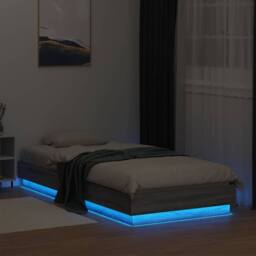 Berkfield Home Bed Frame without Mattress with LED Lights Grey Sonoma 100x200 cm - thumbnail 5