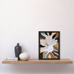 "Artery8 Lily Flower Painting Earth Tone Delicate Floral Framed Art Print in Brown - Size: W12"" x H16""" - thumbnail 4