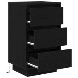 Berkfield Home Bedside Cabinet with LED Lights¬†Black 38x34x65 cm in Black - Size: 38 x 34 x 65 cm - thumbnail 6