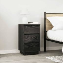 Berkfield Home Bedside Cabinet with LED Lights¬†Black 38x34x65 cm in Black - Size: 38 x 34 x 65 cm - thumbnail 4